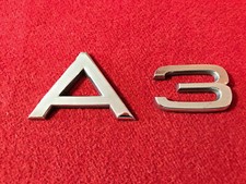 AUDI A3 LOGO SIGLA EMBLEMA FREGIO STEMMA SCRITTA TARGHETTA BADGE OVALE PLACCA