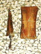 4 Antiche esche da pesca metallo - avolgilenza sughero pesca set esche vecchie