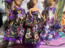 Barbie dress Spring Pansies
