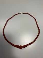 Collana Corallo Rosso Sardegna Epoca Borbonica Con Chiusura Oro Fine XIX Secolo