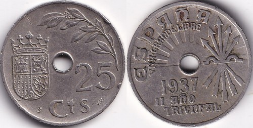 Pesetas 1937 espagne spain - 25,