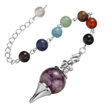R01. Pendolo Pendolino Sfera di Ametista per Radiestesia Divinazione Reiki