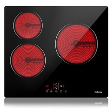 Piano Cottura Elettrico Vetroceramica  Incasso 59cm 3 Fuochi 5500W 220V