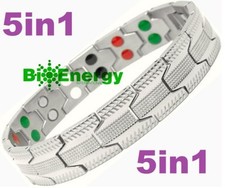 Bracciale Energia Magnetica TITANIO Braccialetto Energia Salute Bio 5in1 Bio