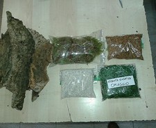 kit 500 gr sughero  muschio sassolini erba set in foto per presepe crib  