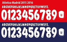 Set nome e numero per Atletico Madrid La Liga 2015/2016 casa/fuori casa calcio calcio