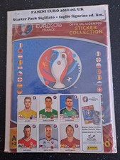 STARTER PACK + FOGLIO FIGURINE INGLESE PANINI EURO 2016 ED. UK