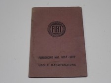 FIAT FURGONCINO MOD. 505 F - 507 F LIBRETTO USO E MANUTENZIONE 1928