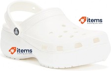 Crocs Donna Classico Plateau Clog Bianco, 38/39 Eu W Zoccoli UK Sandali Beach