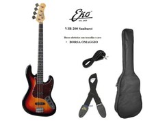 EKO VJB200 SUNBURST SB Basso Elettrico tipo Jazz Bass kit con BORSA e TRACOLLA