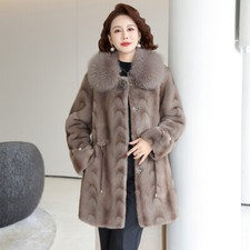 Cappotto donna invernale pelliccia visone lunghezza media pelliccia alta temperamento lana giacca nuovo
