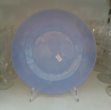 Piatto Piano Effetre Murano Azzurro Opalino Cm 25