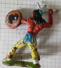 SOLDATINI SOLDIER INDIANO PIUME WEST LANDI XILOPLASTO CROMOPLASTO 1.32 14