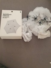 Ragnatela modellabile per decorazioni di Halloween, completa di ragni