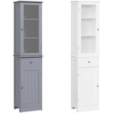 kleankin Mobile Colonna Bagno Salvaspazio con Armadietto e Cassetto