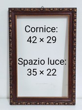 Cornice in legno oro barocca dorata antica vintage per quadro specchio foto