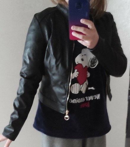Giubbino giacca eco pelle nero - pelle,