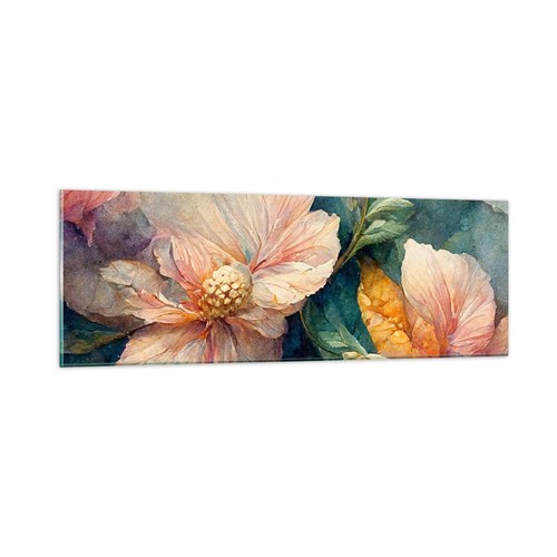 Quadro vetro 90x30cm - vetro, fiori