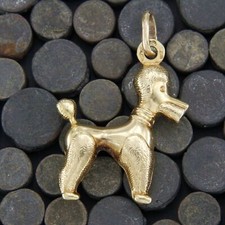 Ciondolo pendente italiano 3d vero oro giallo cane barboncino vintage estate Unoaerre 