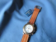 BARRET CRONOGRAFO  AUTOMATICO ACCIAIO E LAM. ORO CINTURINO IN PELLE (14)