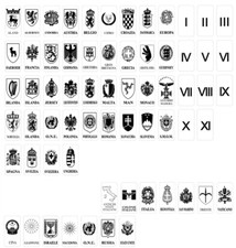 STEMMI ADESIVI per FILATELIA