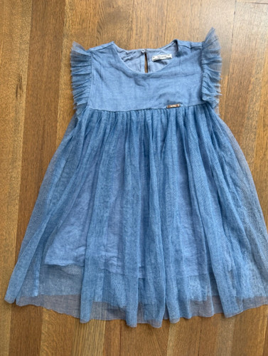 Abito lungo tulle blu - tulle,