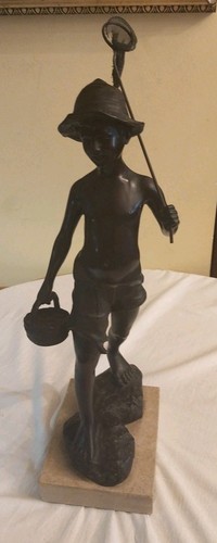Scultura bronzo pescatore - in,