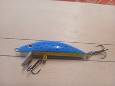 MINNOW SPINNING AFFONDANTE ARTIGIANALE LEGNO 10GR AZZURRO GIALLO SIMILE RAPALA