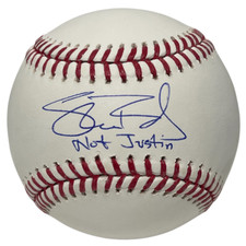 Baseball firmato Shane Bieber ROMLB con non Justin Beckett BAS COA Guardians