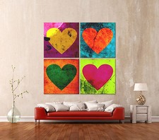 Cuori Astratto Immagine Tela
