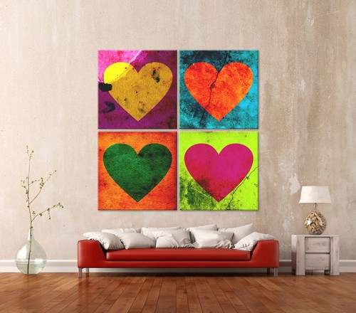 Cuori astratto immagine tela - immagine,
