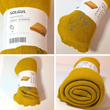 Ikea SOLGUL Coperta Coniglietto Bambino, Giallo Scuro, Tessuto Morbido 100% Cotone, 27" x 35"