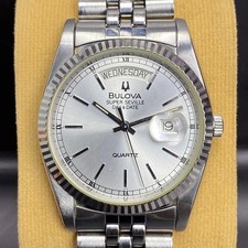 RARO orologio svizzero Bulova President Super Seville DayDate quadrante...