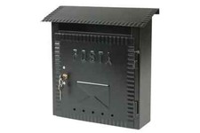 CASSETTA POSTALE PER LETTERE IN FERRO BATTUTO NERA L.23 X H.27 P.7 CM + 2 CHIAVI