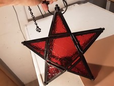 PORTALUMINI LANTERNA CON VETRO ROSSO DA APPENDERE OTTIMO STATO DIM. 28X26X8