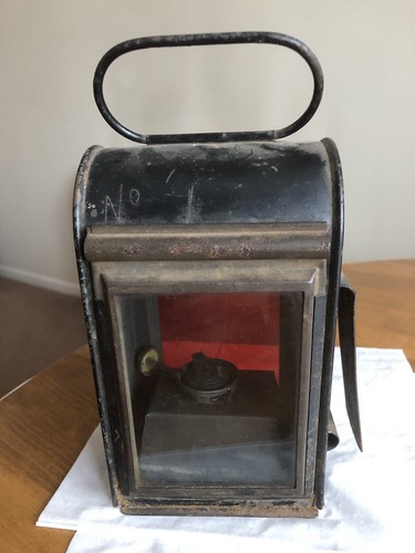 Antique railway lantern candle - antique,