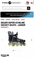 Pattini da hockey in linea Bauer Vapor X3 - Junior (nuovi)