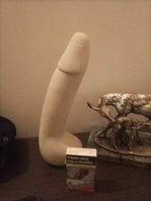 Scultura fallica vintage in pietra bianca leccese pezzo unico fatto a mano