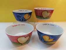 EGAN CAMPO DI CUORI 4 COPPETTE CIOTOLA PORCELLANA TAZZA COPPETTA