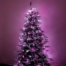 Mantello a Rete Di Luci Con 192 Led Rosa E Bianco Ghiaccio per Albero Di Natale 