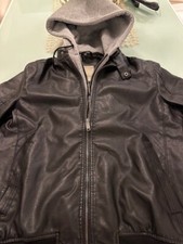 Giacca Uomo Ecopelle Bata con cappuccio rimovibile  (Tg M ) Pari Al Nuovo