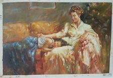 Quadro Dipinto Olio SU Tela ANGELI E BAMBINI 60x90CM con telaio unico ART23