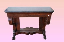 Antica console francese del 1800 stile Impero con specchio in legno di mogano