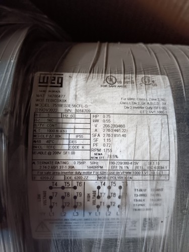 Motore weg 7518es3e56cfl 75 - weg, 7518es3e56cfl-s