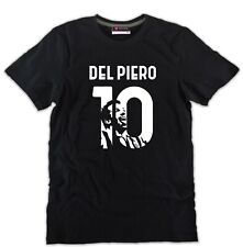 T-shirt Alex Del Piero 10 capitano Nera uomo o bambino uomo tifoso calcio cotone
