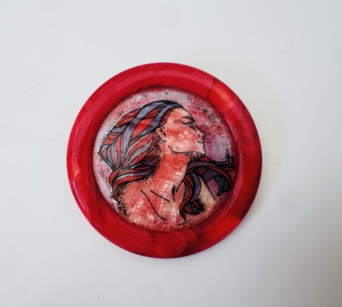Broche portrait sérigraphié