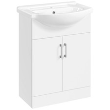 Yaheetech Mobile Bagno con Lavabo in Ceramica Armadietto a Terra con Lavandino