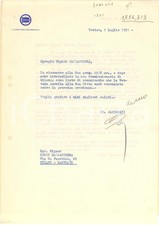 1951 TORINO LANCIA - Lettera Domenico JAPPELLI per consegna Aurelia ^Autografo