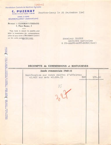 1941 manufacture centrale - centrale, de