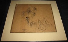 1940 Tranquillo Marangoni. Architetto a lavoro, china su carta da lucido .